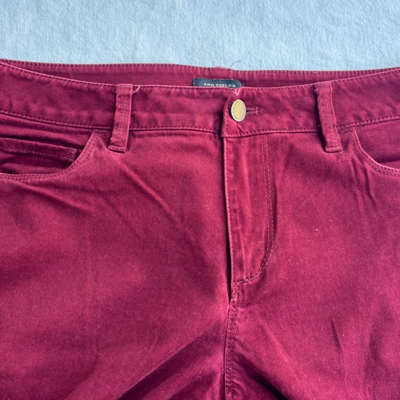 Ann Taylor Maroon Curvy Skinny Velvet Jeans - Picture 8 of 11